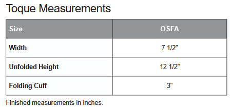 ATC C100 Toque Sizing Chart
