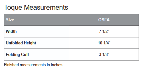 ATC Y100 Toque Sizing Chart